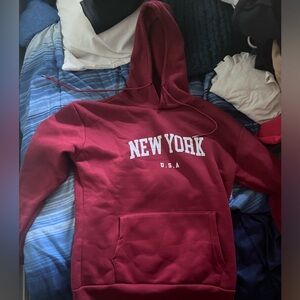 Red New York hoodie